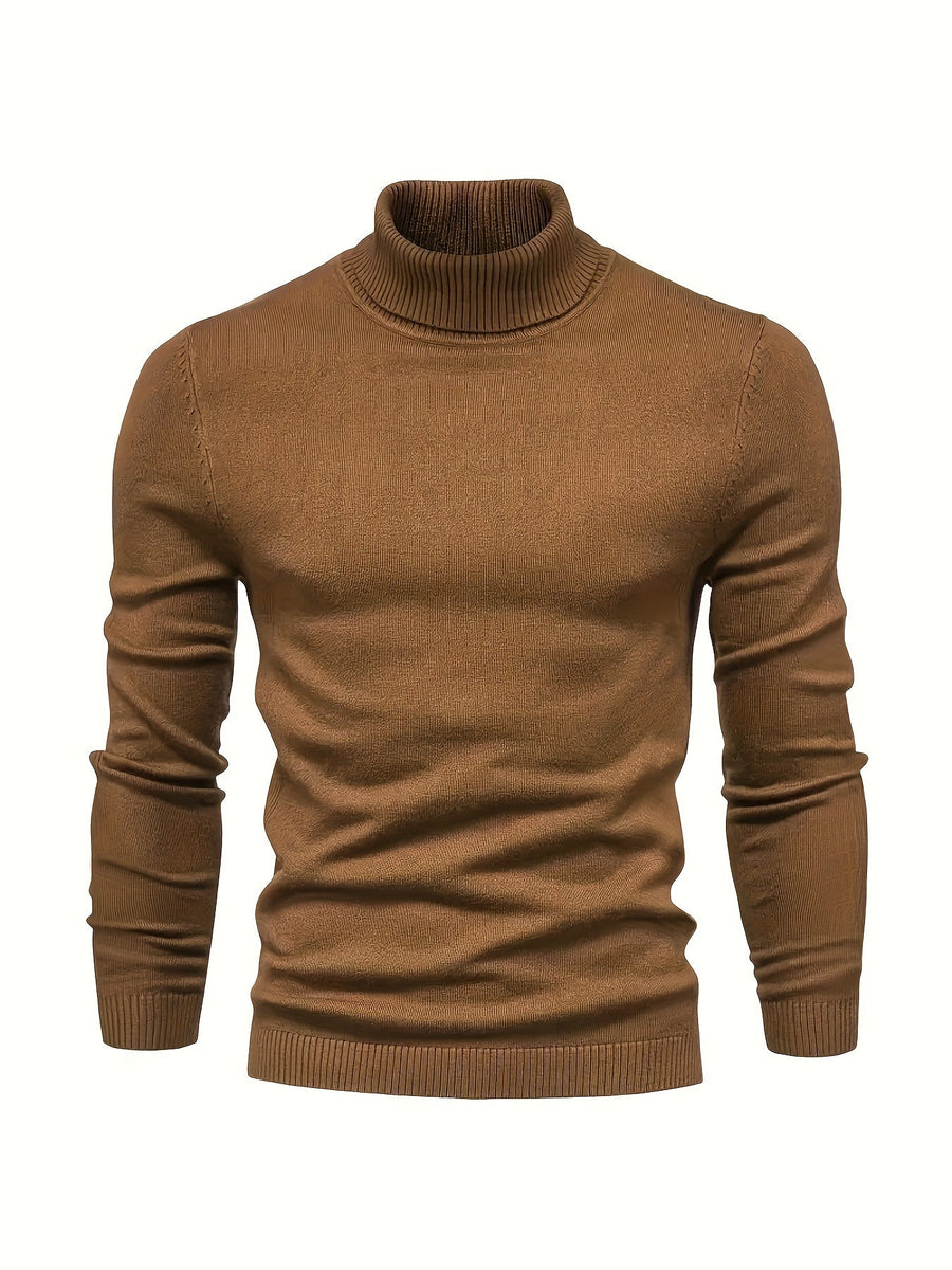 Herren Rollkragenpullover – Eleganter, Schmal Geschnittener Pullover für Alltag und Büro