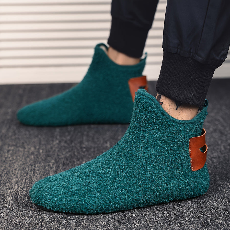 Unisex Winter Hausschuhe Plüsch Stiefeletten Warm Gefütterte Hausstiefel
