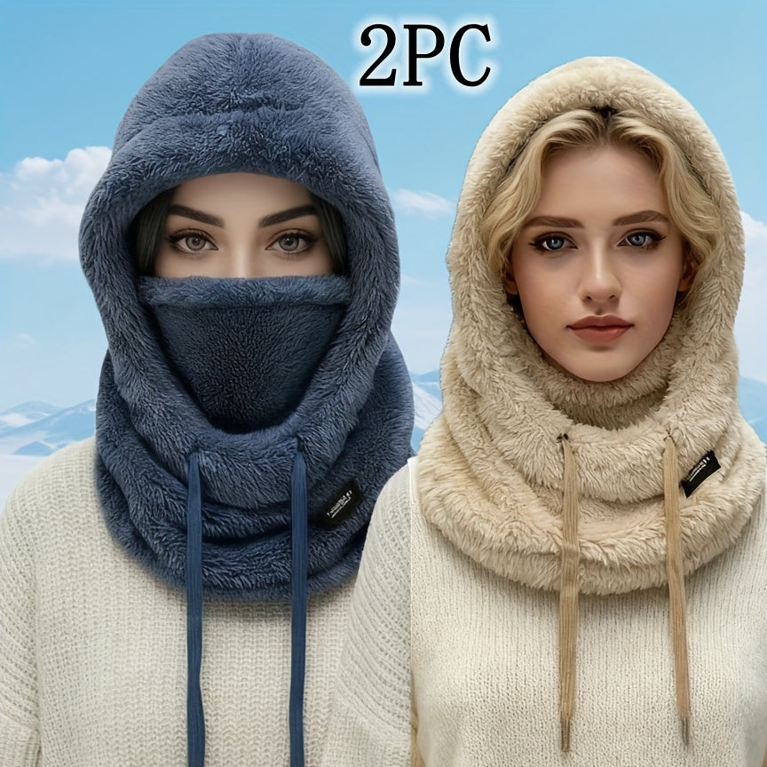 Unisex Winter Balaclava Sturmhaube Fleece Halstuch Kapuzenmütze mit Mundschutz