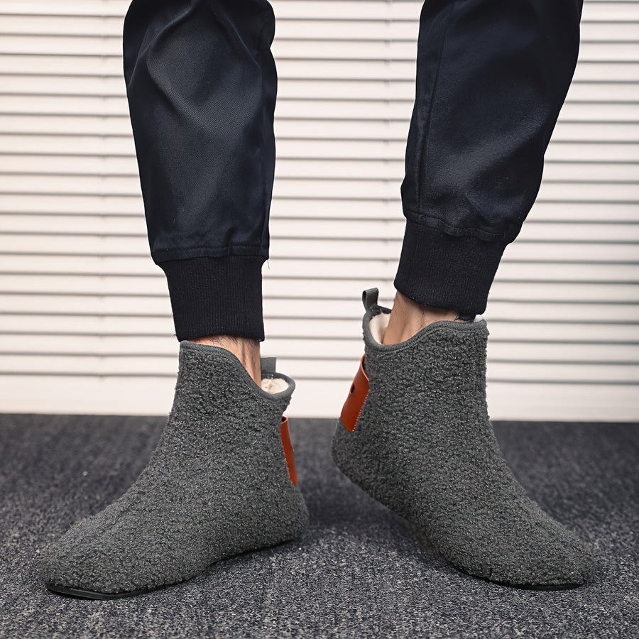 Unisex Winter Hausschuhe Plüsch Stiefeletten Warm Gefütterte Hausstiefel