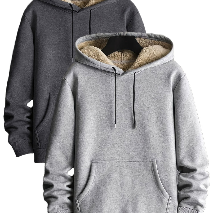 Unisex Hoodie mit Plüschfutter – Warmer Kapuzenpullover mit Kängurutasche