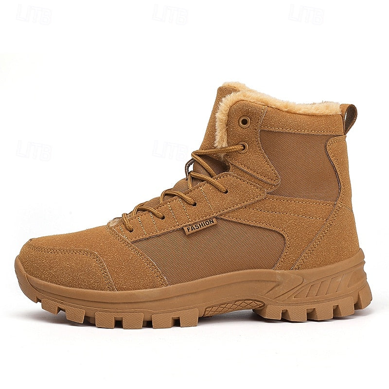 Uniseks winterlaarzen, gevoerd, outdoor schoenen met profielzool en vetersluiting