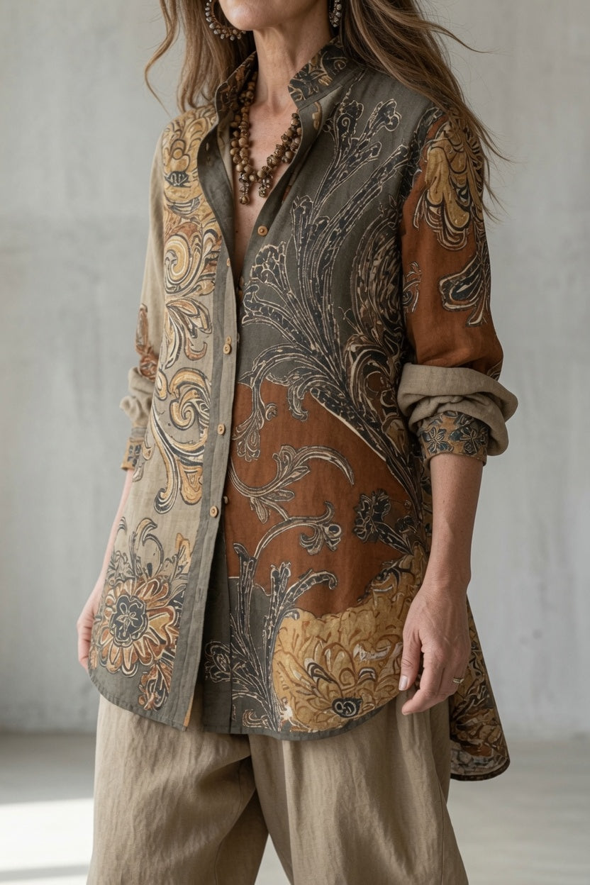 Dames paisley tuniekblouse & harembroek, set in etnostijl