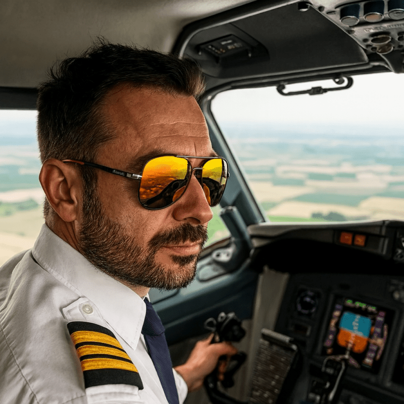 Sonnenbrille Pilotenstil verspiegelte Gläser Metallrahmen