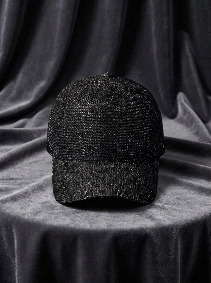 Glitzernde Baseball Cap mit Mesh-Einsatz für Damen, verstellbare Glitzer Kappe