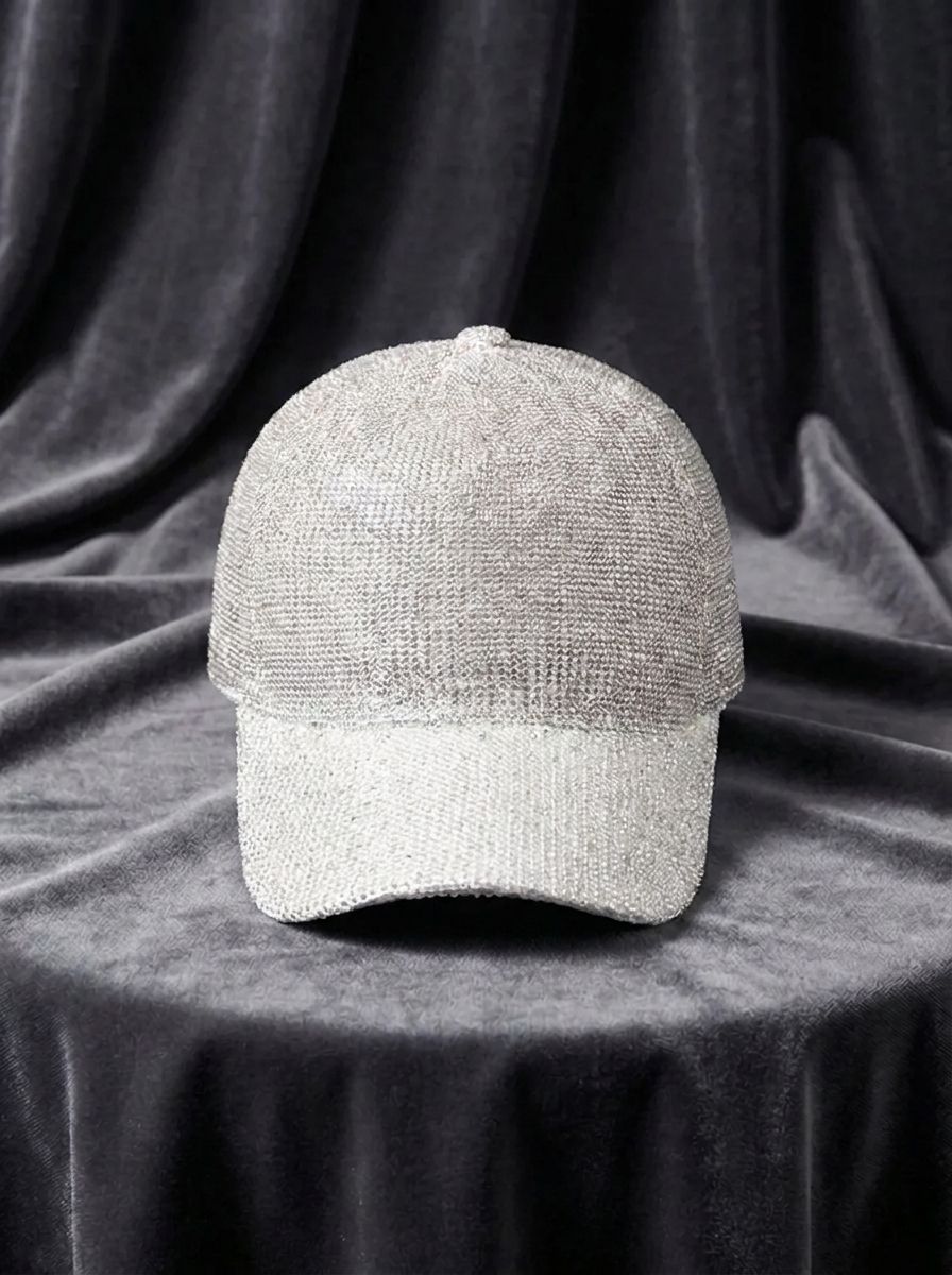 Glitzernde Baseball Cap mit Mesh-Einsatz für Damen, verstellbare Glitzer Kappe
