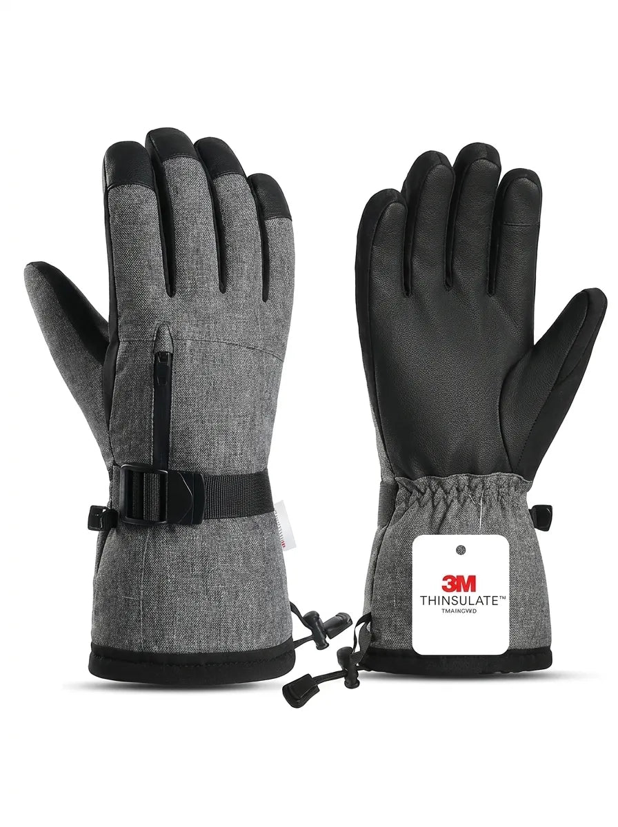 Unisex-winterhandschoenen, sneeuwhandschoenen met verstelbare band en ritssluiting