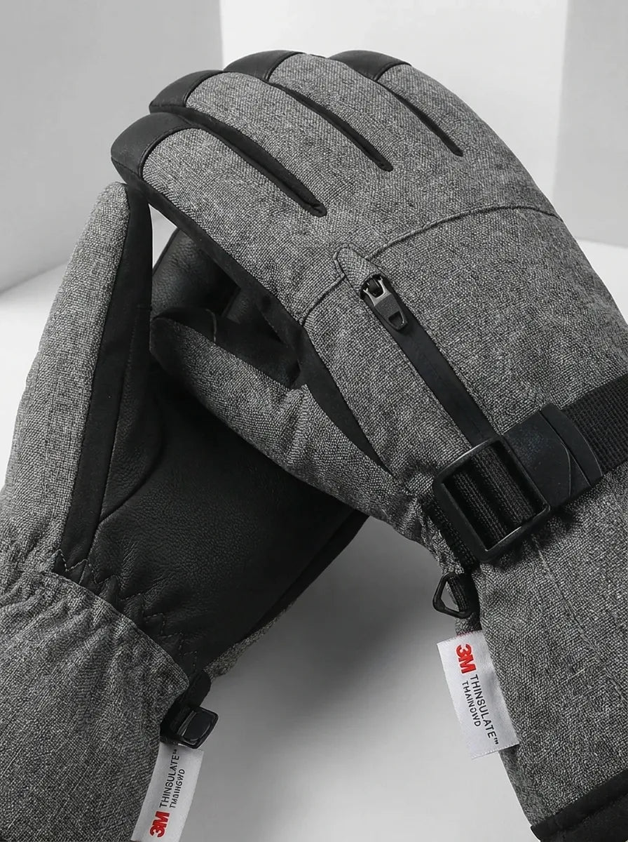 Unisex-winterhandschoenen, sneeuwhandschoenen met verstelbare band en ritssluiting