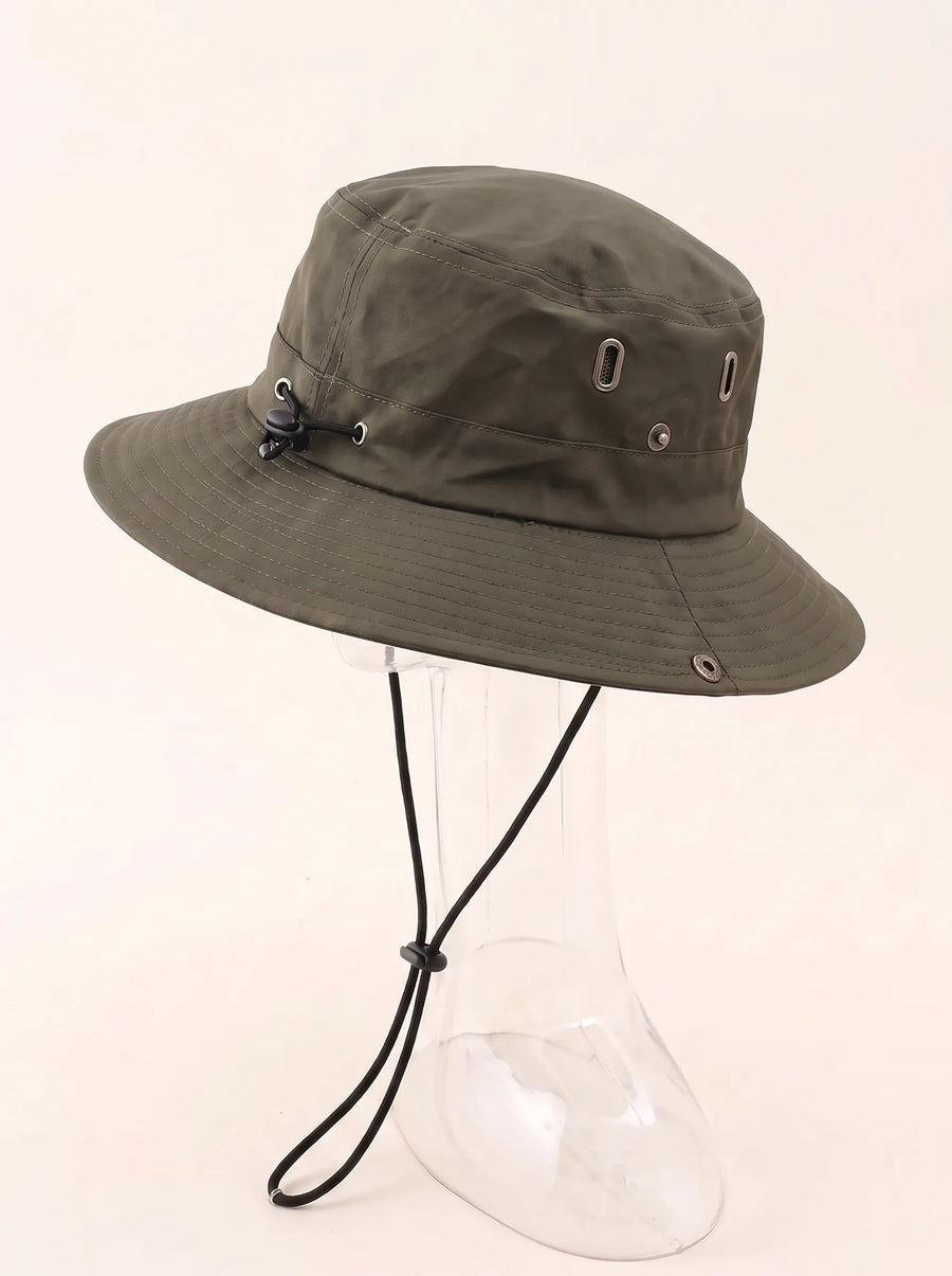 Unisex Anglerhut Outdoor Krempenhut mit Kinnriemen