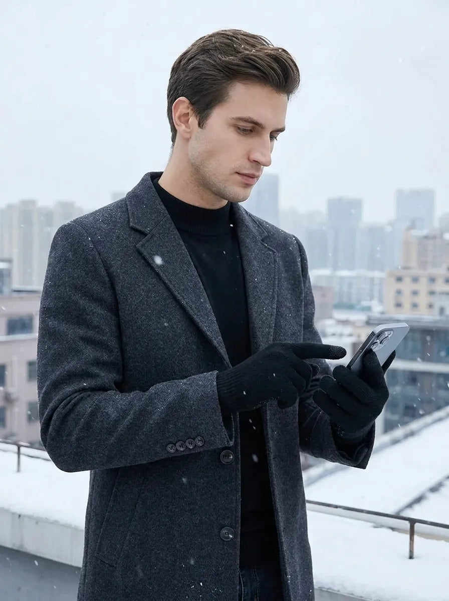 Unisex Winter Strickhandschuhe mit Touchscreen-Funktion