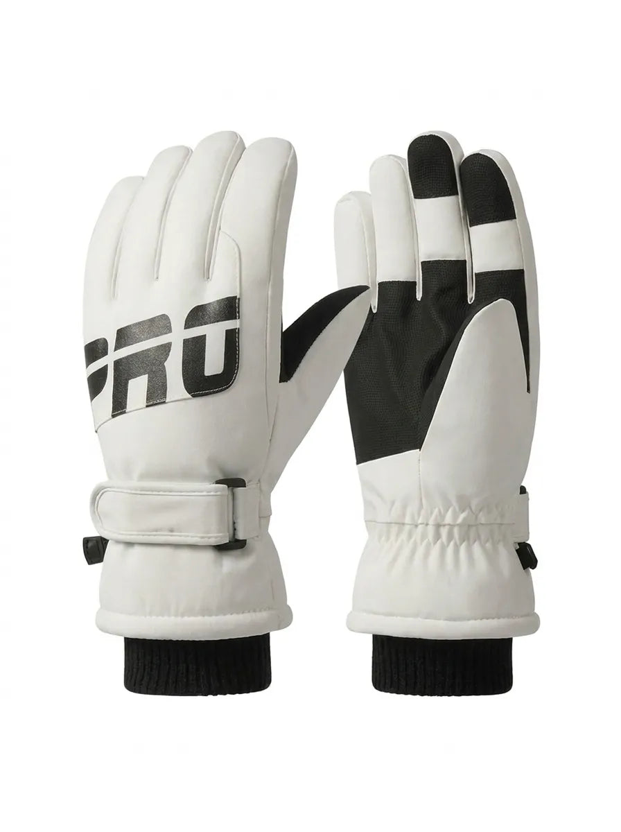 Winterhandschuhe Skihandschuhe Schwarz Weiß 3-Finger oder 5-Finger mit "PRO"-Schriftzug