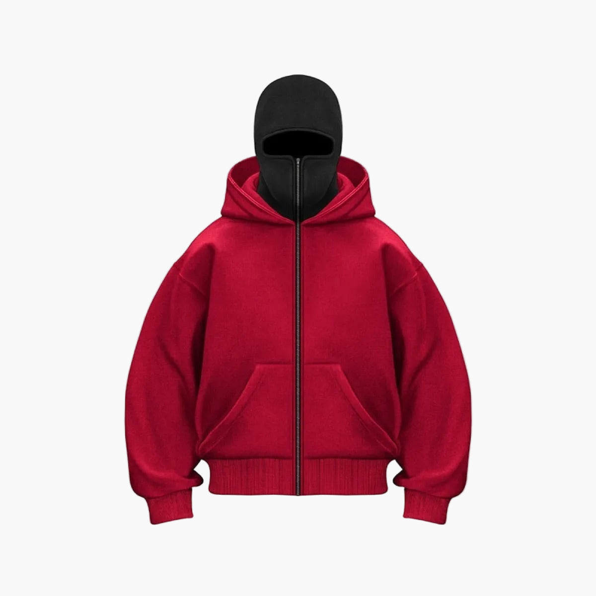Herren Urban Tech Vollmasken-Hoodie – Streetwear mit Reißverschluss und Kapuze
