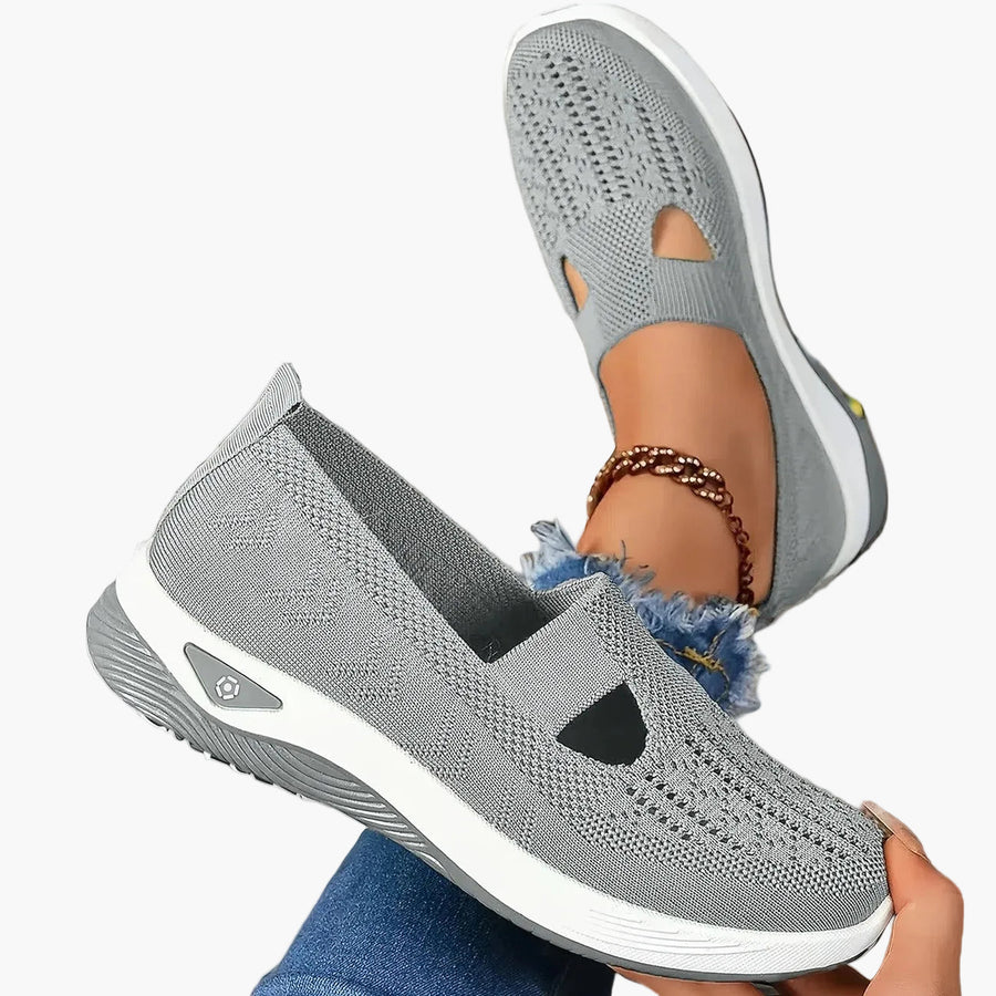 Damen Orthopädische Atmungsaktive Slip-On-Freizeitschuhe mit Anti-Rutsch-Sohle für Alltag & Sport