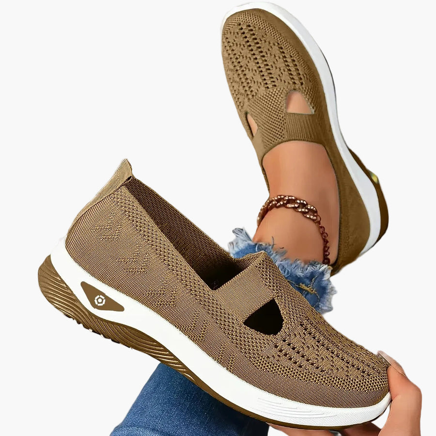 Damen Orthopädische Atmungsaktive Slip-On-Freizeitschuhe mit Anti-Rutsch-Sohle für Alltag & Sport