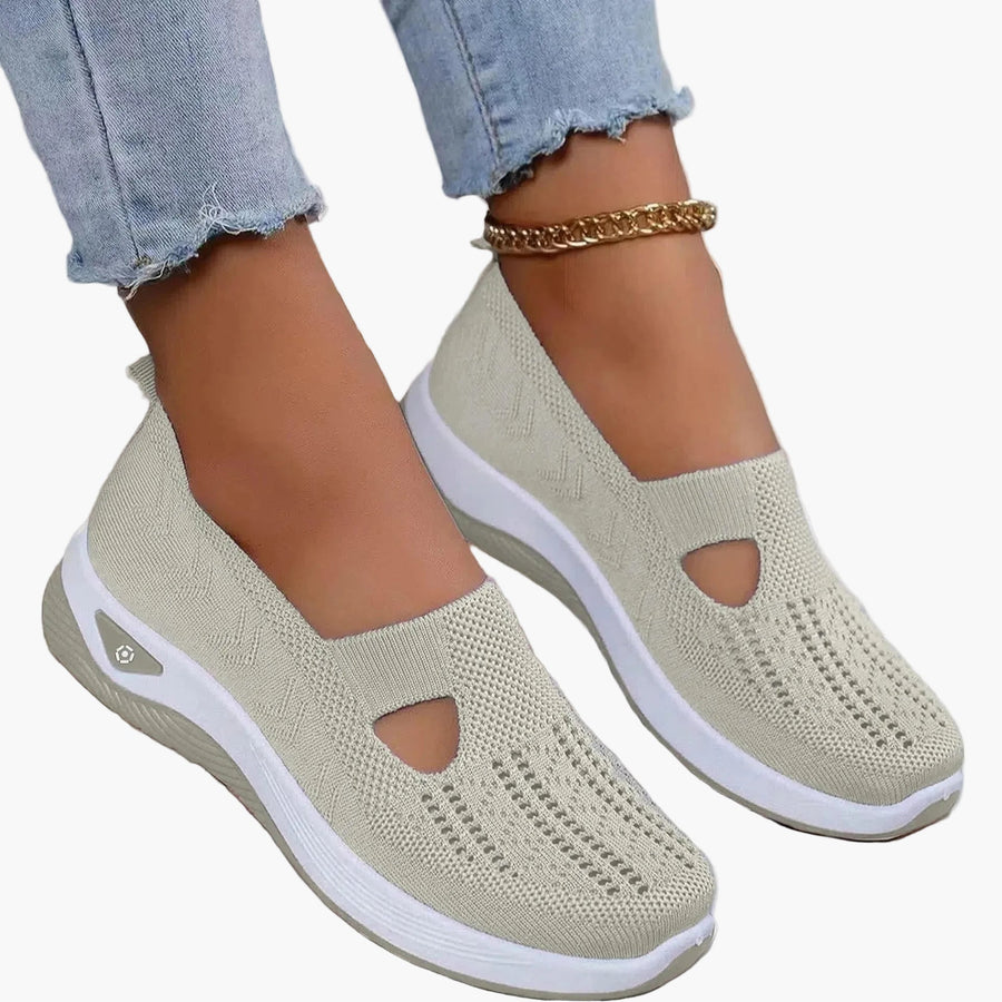 Damen Orthopädische Atmungsaktive Slip-On-Freizeitschuhe mit Anti-Rutsch-Sohle für Alltag & Sport