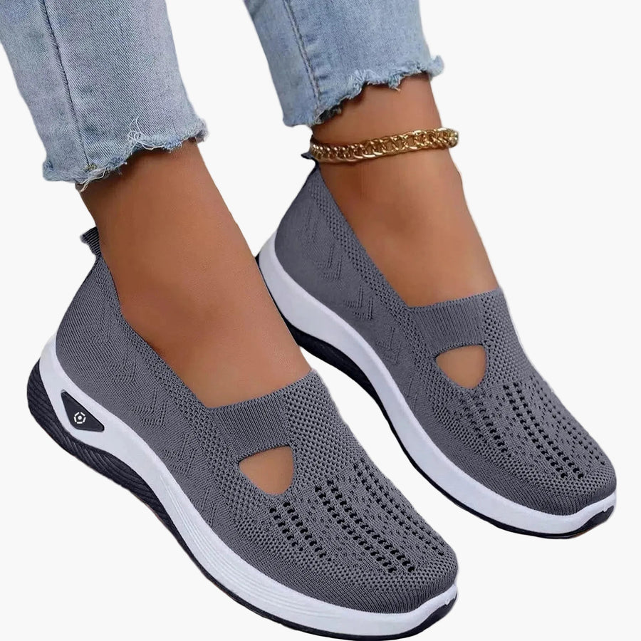 Damen Orthopädische Atmungsaktive Slip-On-Freizeitschuhe mit Anti-Rutsch-Sohle für Alltag & Sport