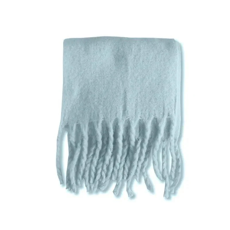 Weicher Winterschal mit Fransen Uni Farbe