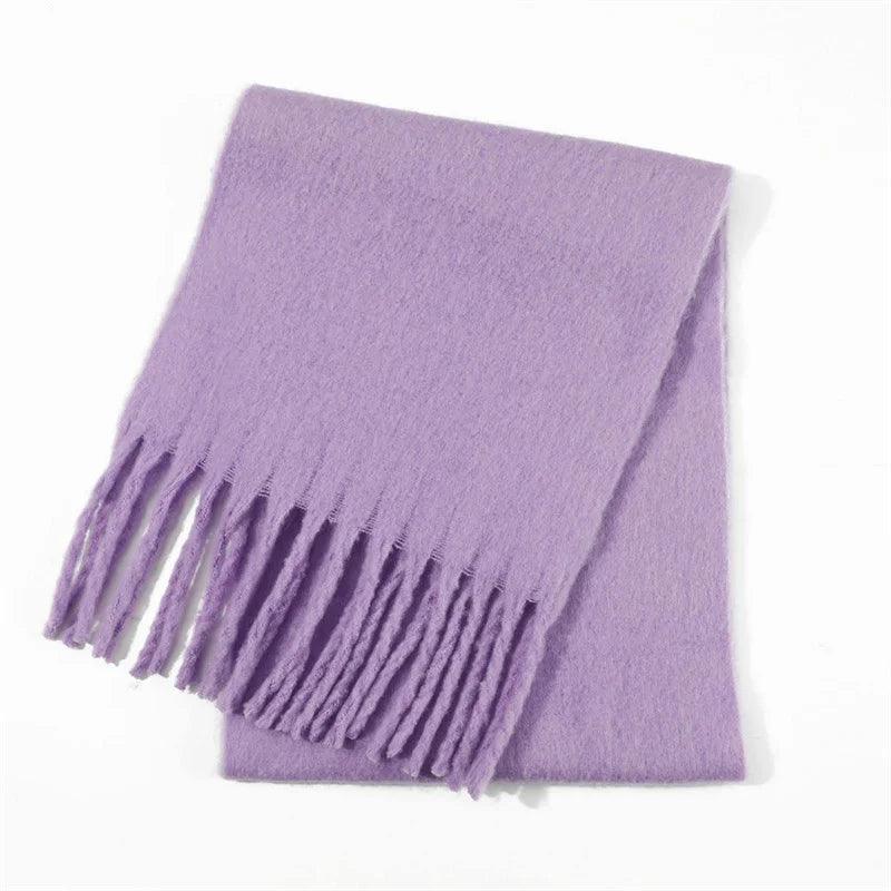 Weicher Winterschal mit Fransen Uni Farbe