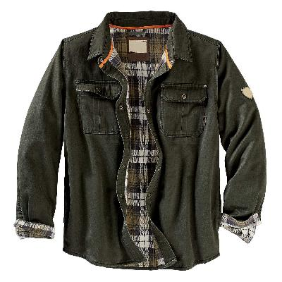 Herren Hemdjacke Braun Kariert Gefüttert Langarm Outdoor