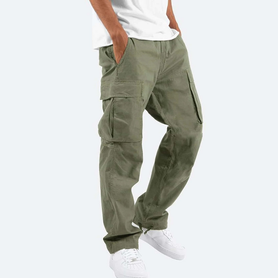 Unisex Cargo-Hose mit mehreren Taschen, bequeme Freizeithose, weites Bein