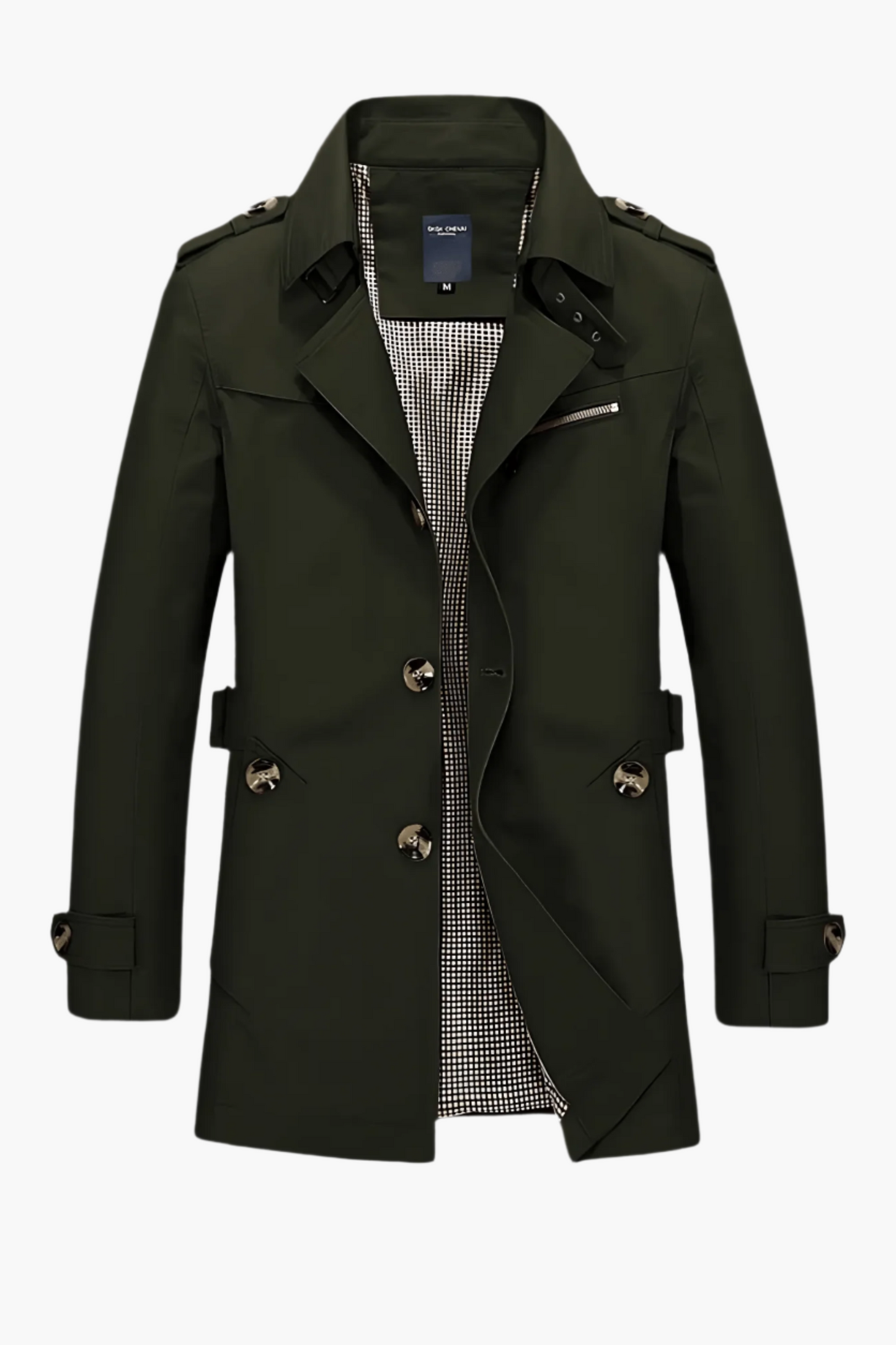 Herren Trenchcoat mit Reverskragen – Klassischer Mantel für Business und Freizeit