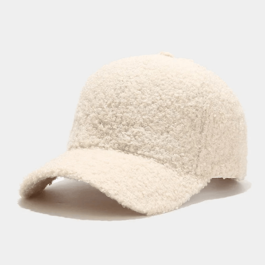 Baseball Cap Teddyfell Optik Unisex Mütze Winter Beige Creme