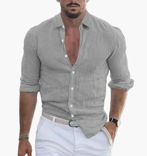 Herren Sommer Veganes Leinenhemd – Eleganter Freizeitstil für warme Tage