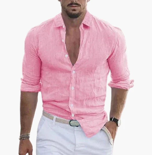 Herren Sommer Veganes Leinenhemd – Eleganter Freizeitstil für warme Tage