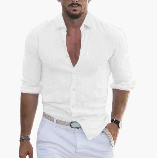 Herren Sommer Veganes Leinenhemd – Eleganter Freizeitstil für warme Tage