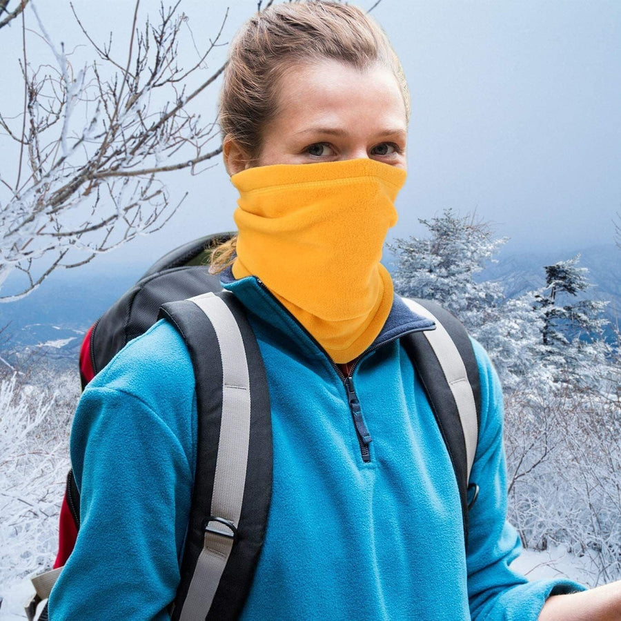 Fleece Nackenwärmer mit Kordelzug in Schwarz – Winter Neck Gaiter