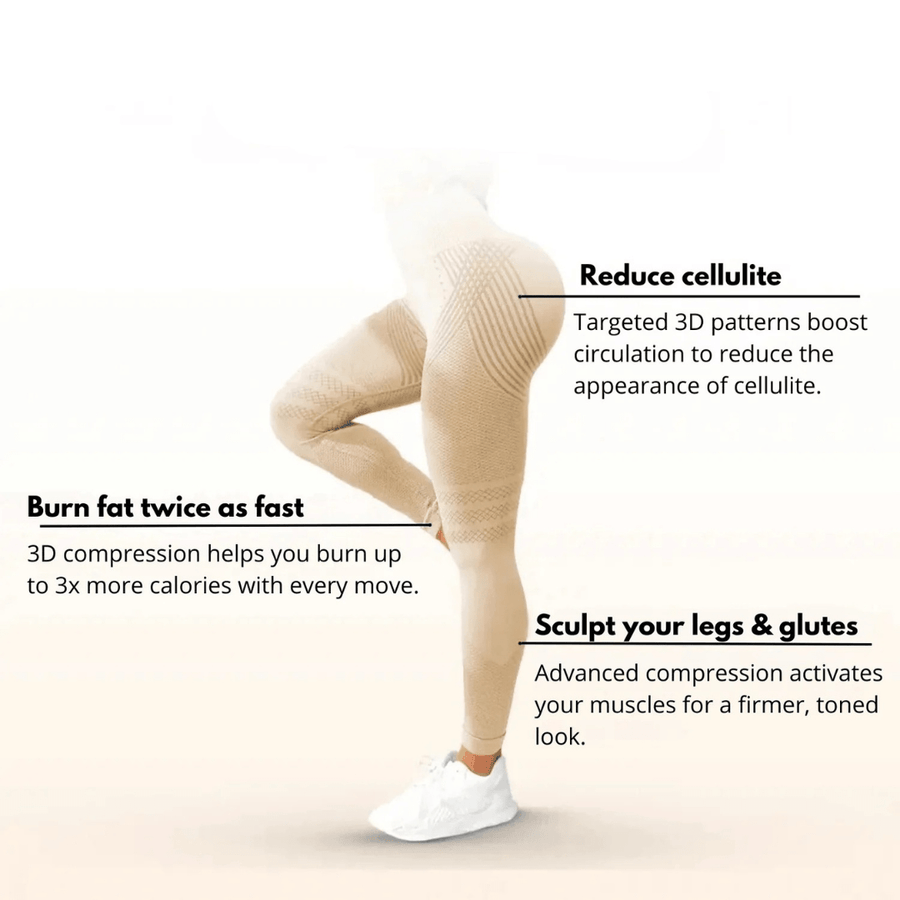 Damen Seamless Sportleggings mit Anti-Cellulite-Effekt – Figurformende Kompressionshose für Fitness & Alltag