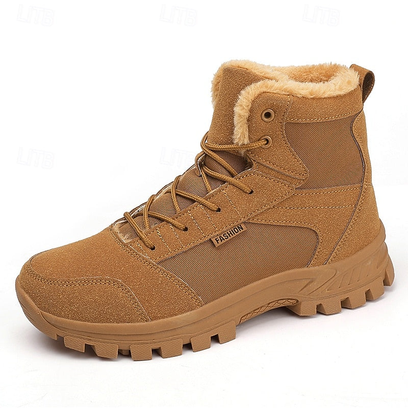 Uniseks winterlaarzen, gevoerd, outdoor schoenen met profielzool en vetersluiting