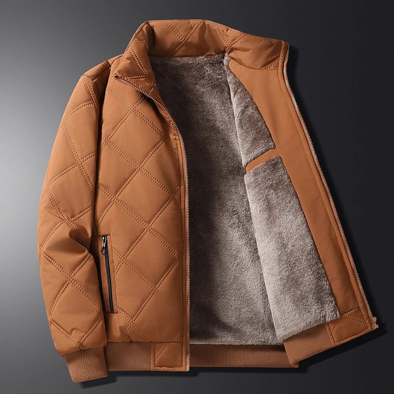 Herren gesteppte Jacke mit Stehkragen und weichem Futter