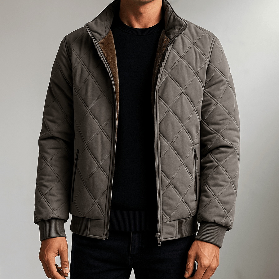 Herren gesteppte Jacke mit Stehkragen und weichem Futter