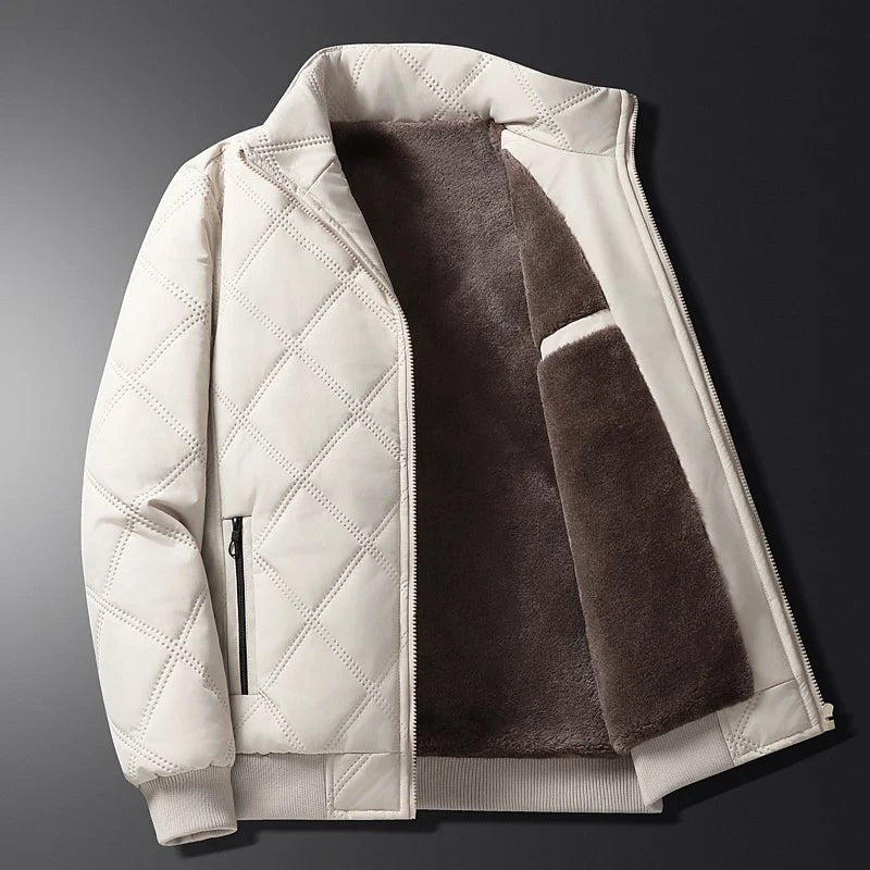Herren gesteppte Jacke mit Stehkragen und weichem Futter