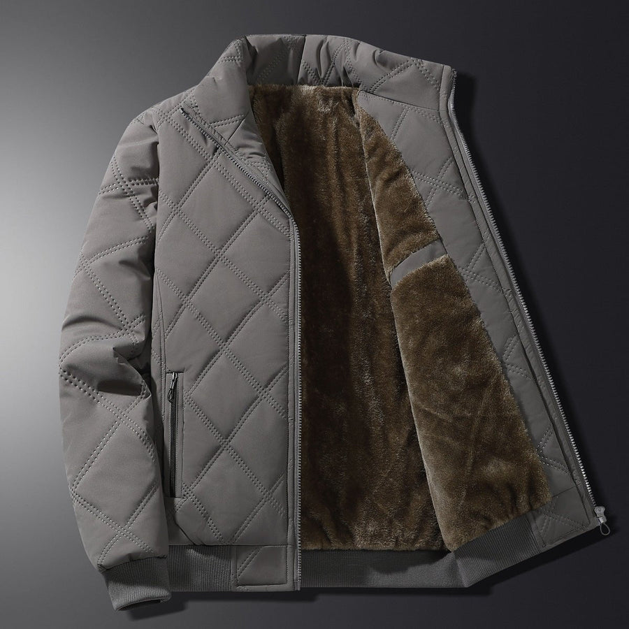 Herren gesteppte Jacke mit Stehkragen und weichem Futter