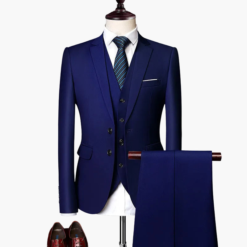 Herren 3-teiliges Slim Fit Anzugset für festliche Anlässe und Business