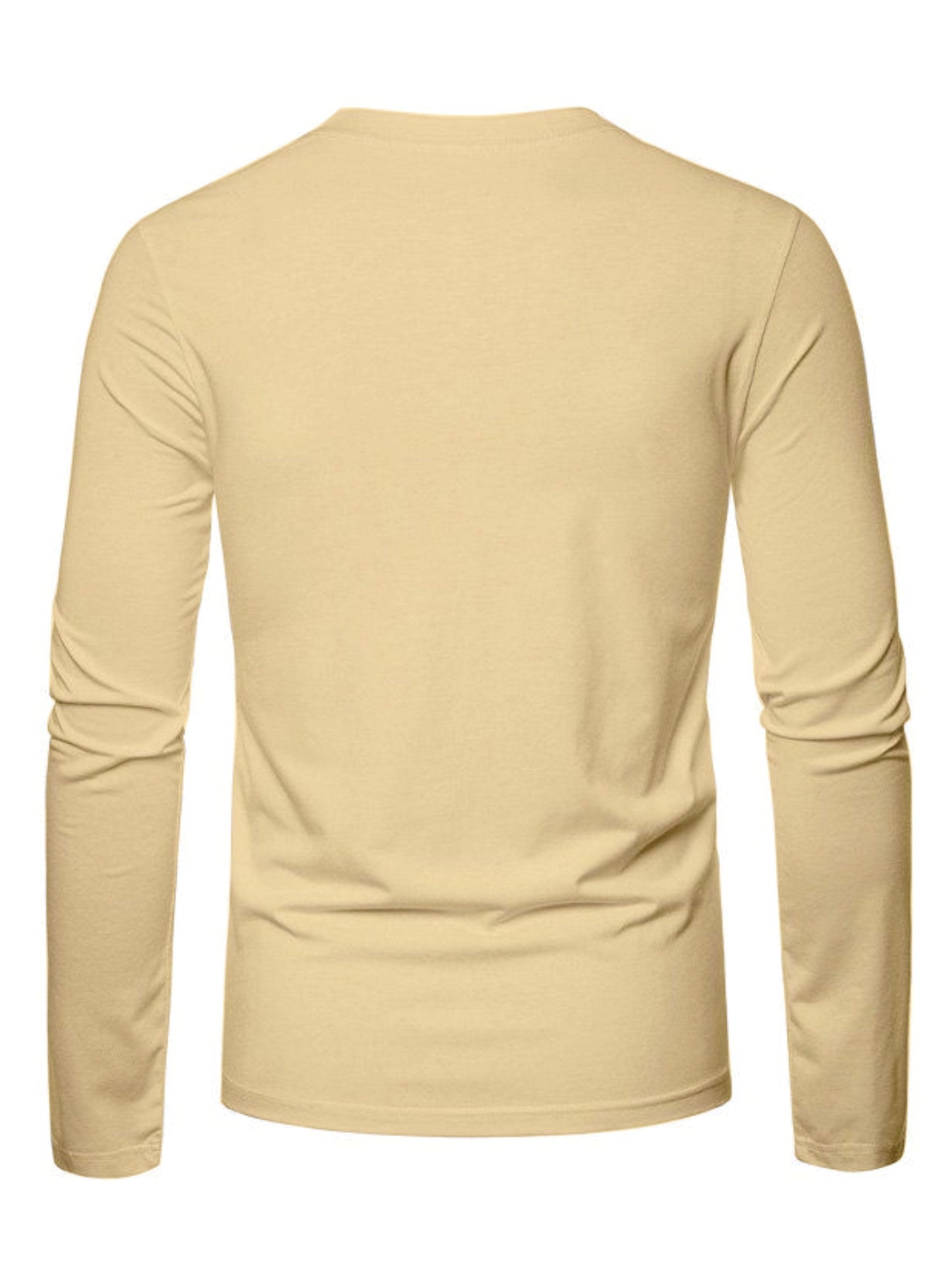 Herren Langarmshirt mit Rundhalsausschnitt und Hirsch-Logo, Freizeitshirt