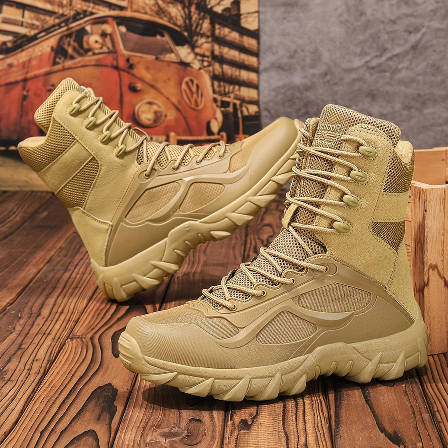 Herren Outdoor-Stiefel Schnürstiefel Hoher Schaft Profilsohle