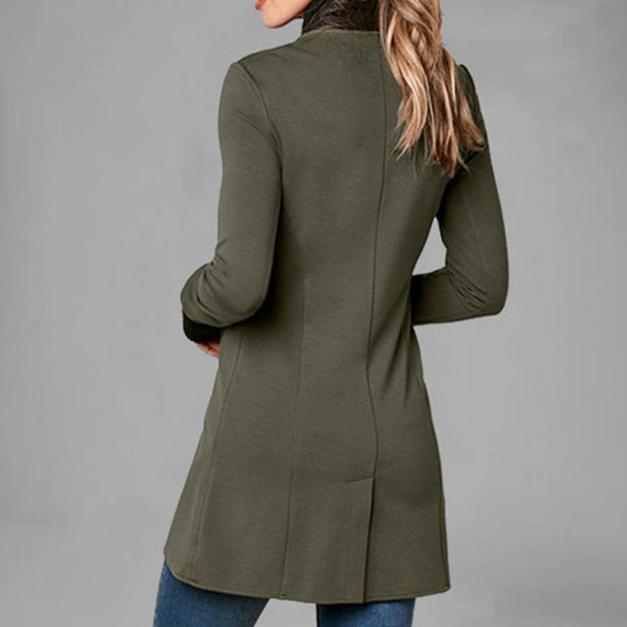 Damen Mantel mit asymmetrischem Saum und Knopfleiste