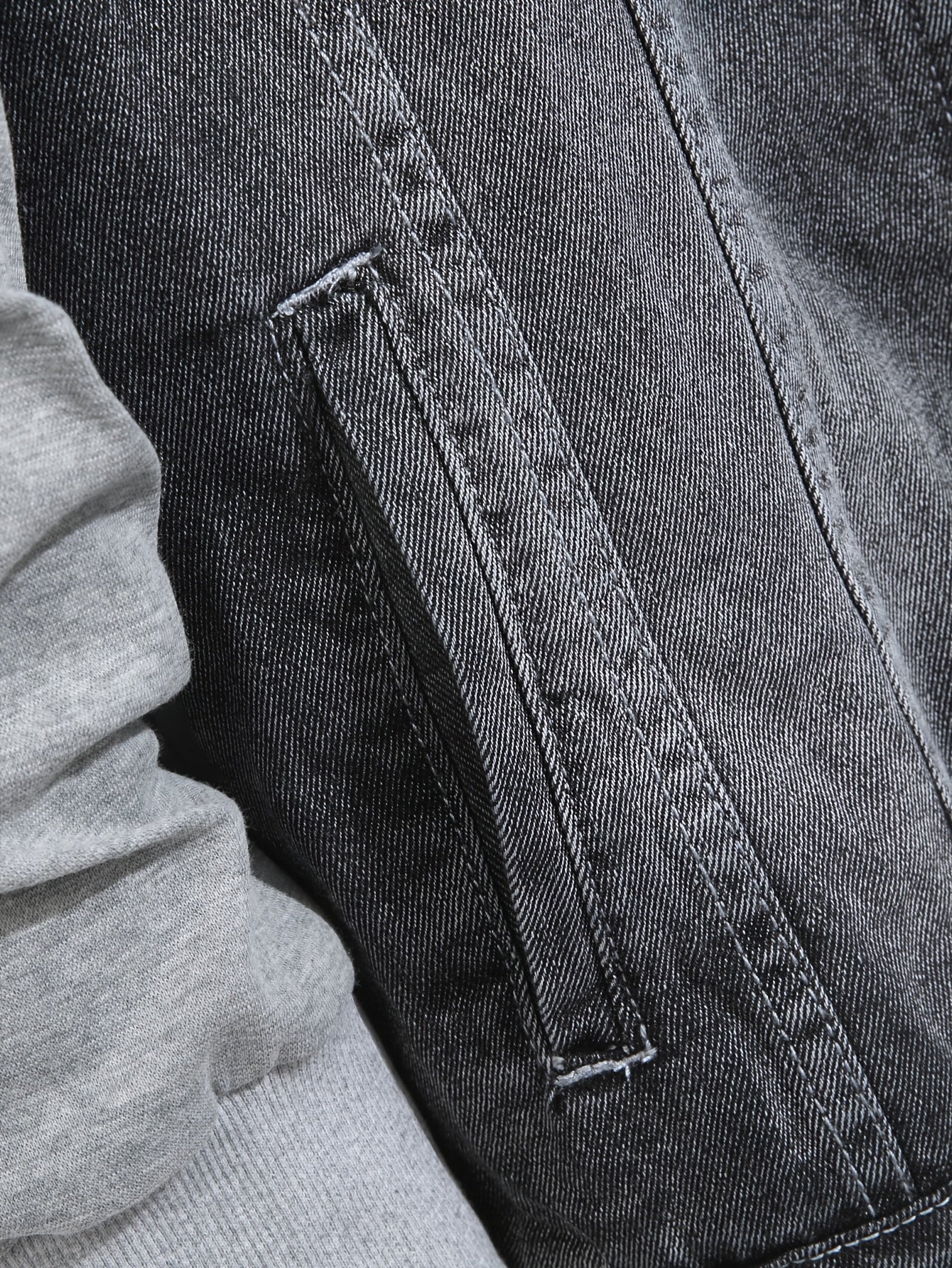 Herren Jeansjacke mit Kapuze und langen Ärmeln