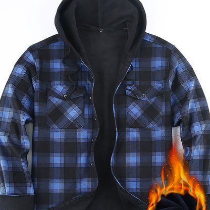 Herren Karo Hemdjacke mit Kapuze – Wärmende Freizeitmode für Outdoor und Alltag
