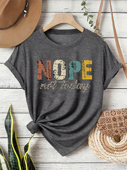 Damen Statement-Shirt mit Spruch NOPE Not Today – Lässiges Freizeit T-Shirt mit Print