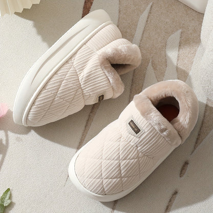 Gesteppte Unisex Hausschuhe mit flauschigem Futter und profilierter Sohle