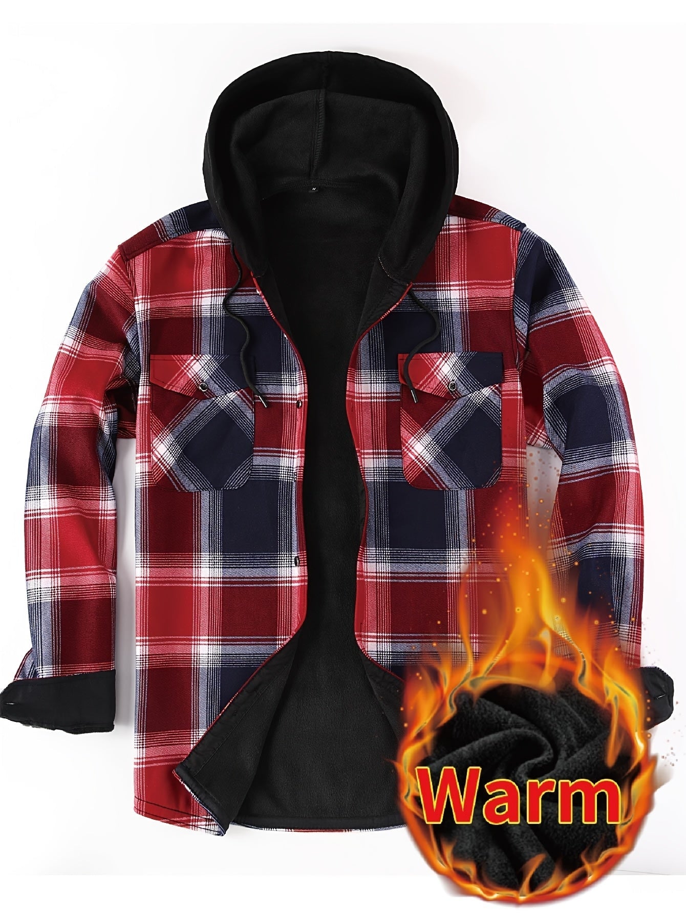 Herren Karo Hemdjacke mit Kapuze – Wärmende Freizeitmode für Outdoor und Alltag
