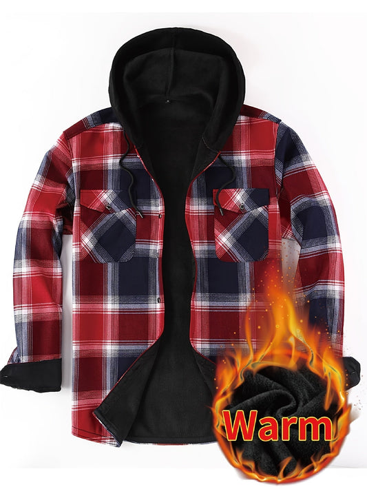 Herren Karo Hemdjacke mit Kapuze – Wärmende Freizeitmode für Outdoor und Alltag
