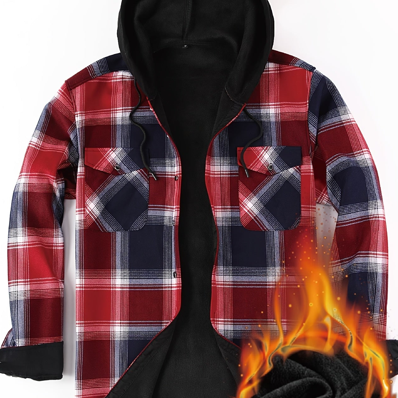 Herren Karo Hemdjacke mit Kapuze – Wärmende Freizeitmode für Outdoor und Alltag