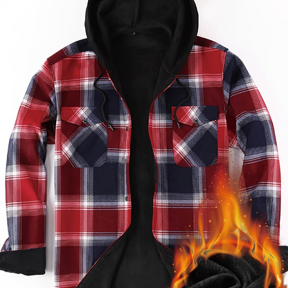 Herren Karo Hemdjacke mit Kapuze – Wärmende Freizeitmode für Outdoor und Alltag