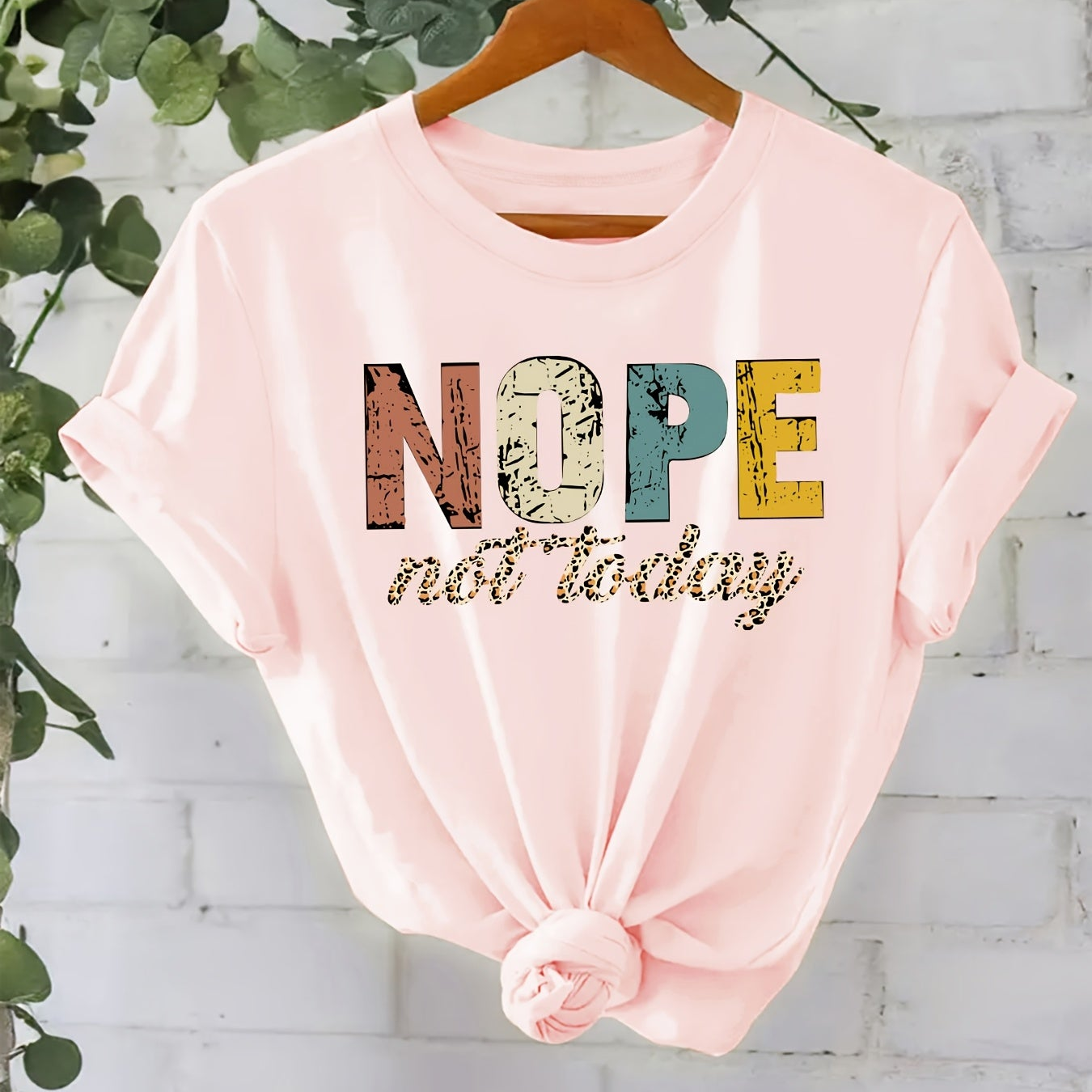 Damen Statement-Shirt mit Spruch NOPE Not Today – Lässiges Freizeit T-Shirt mit Print
