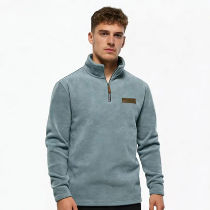 Herren Quarter-Zip Pullover – Moderner Freizeitstil mit Stehkragen und dezentem Logo